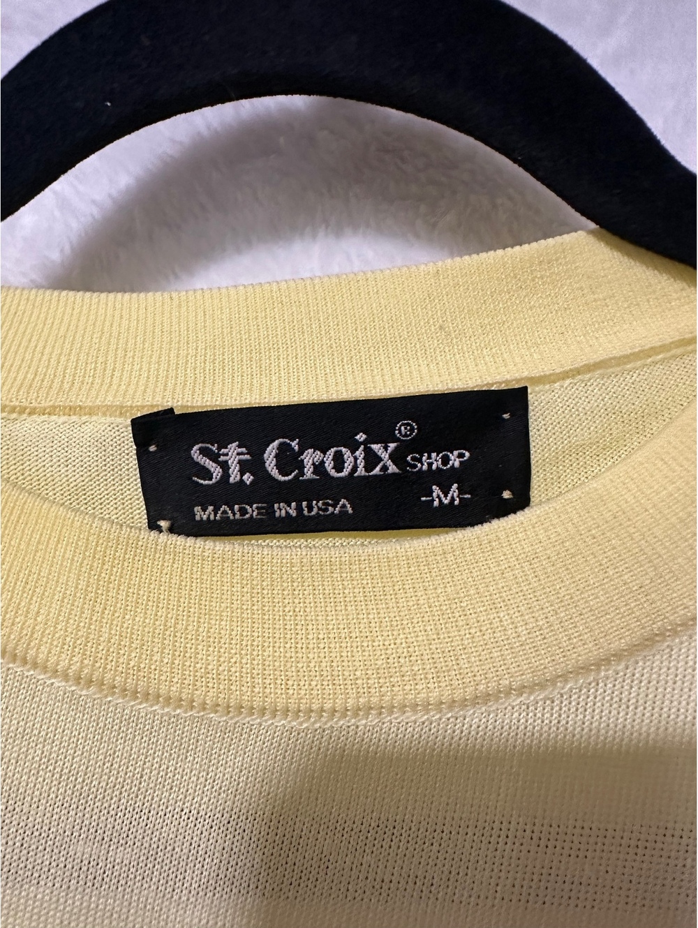 St. Croix Shop yellow microfiber short sleeve knit sweater - Picture 4 of 4